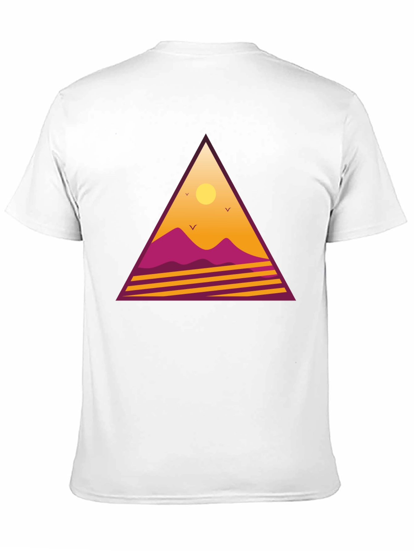 Black Retro Sunset Triangle Graphic Tee - Black view 11