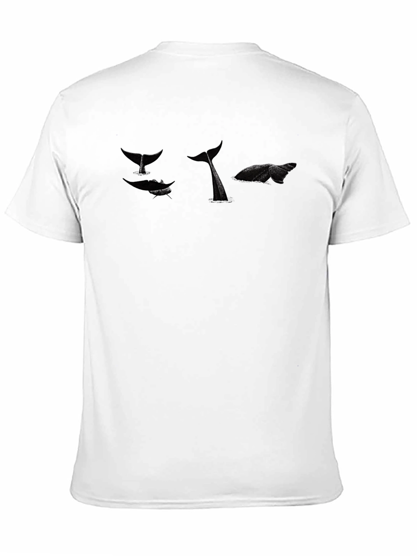 Black Whale Tail Graphic Tee - Black Cotton Comfort view 11