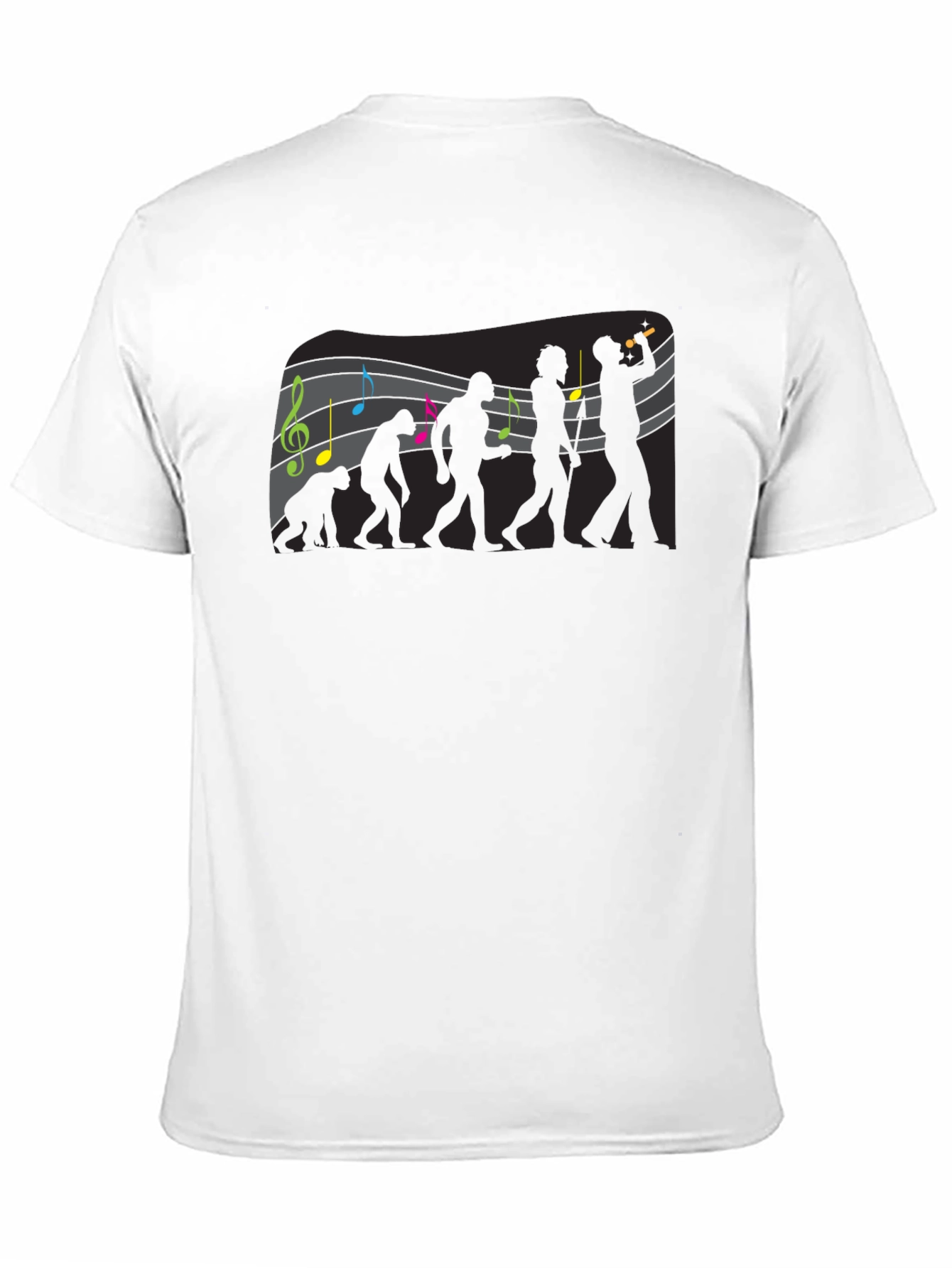 Black Evolution of Music Men's Black Graphic Tee view 11