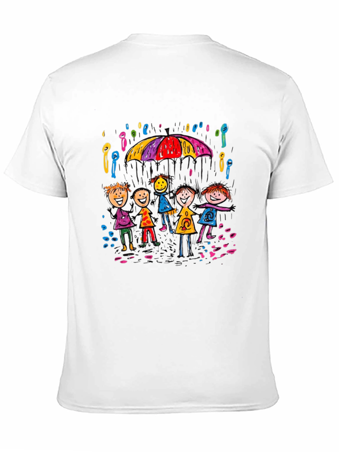 Black Rainy Day Kids T-Shirt - Black Crew Neck view 11