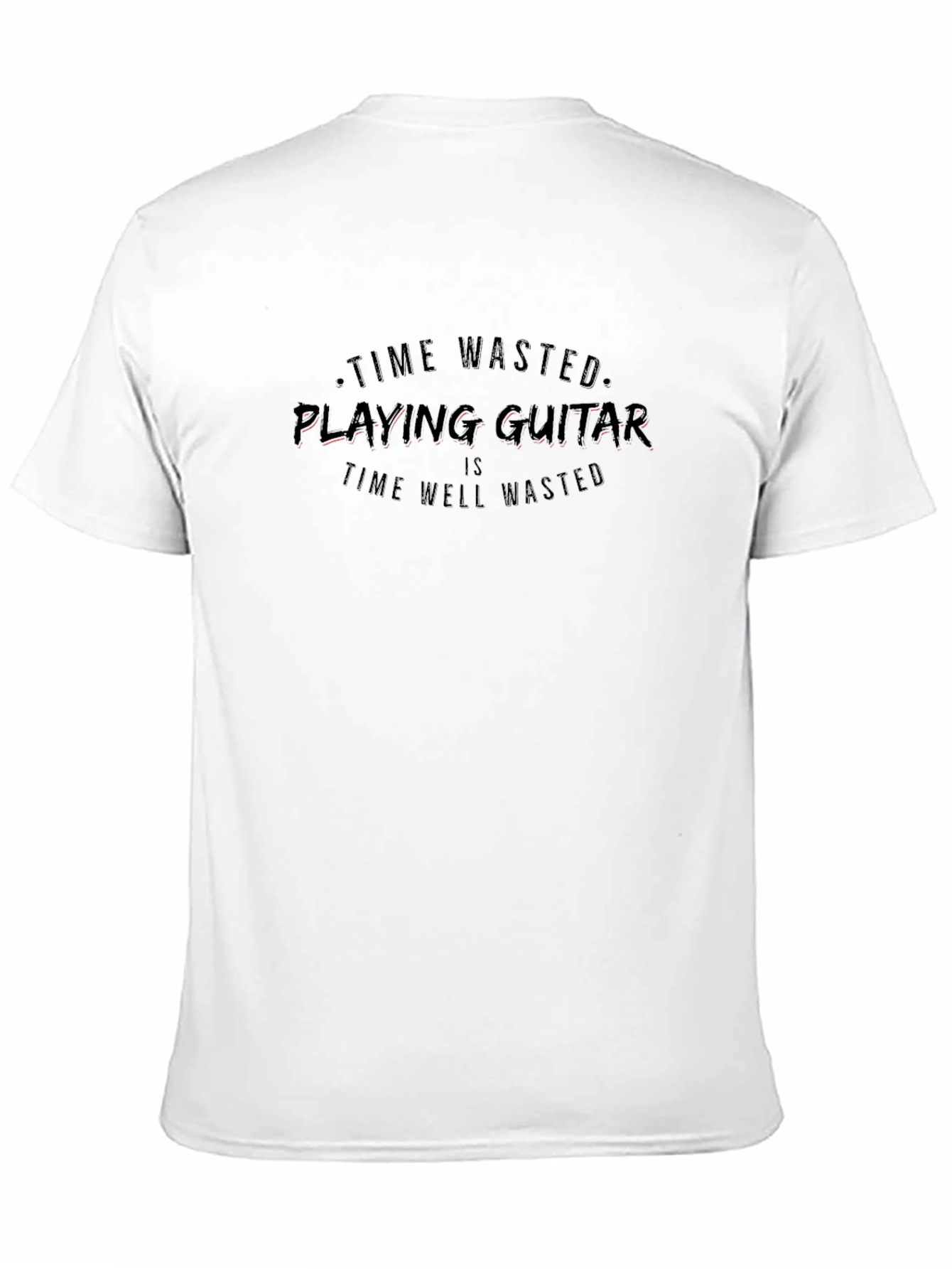 Black Time Wasted Playing Guitar T-Shirt view 11