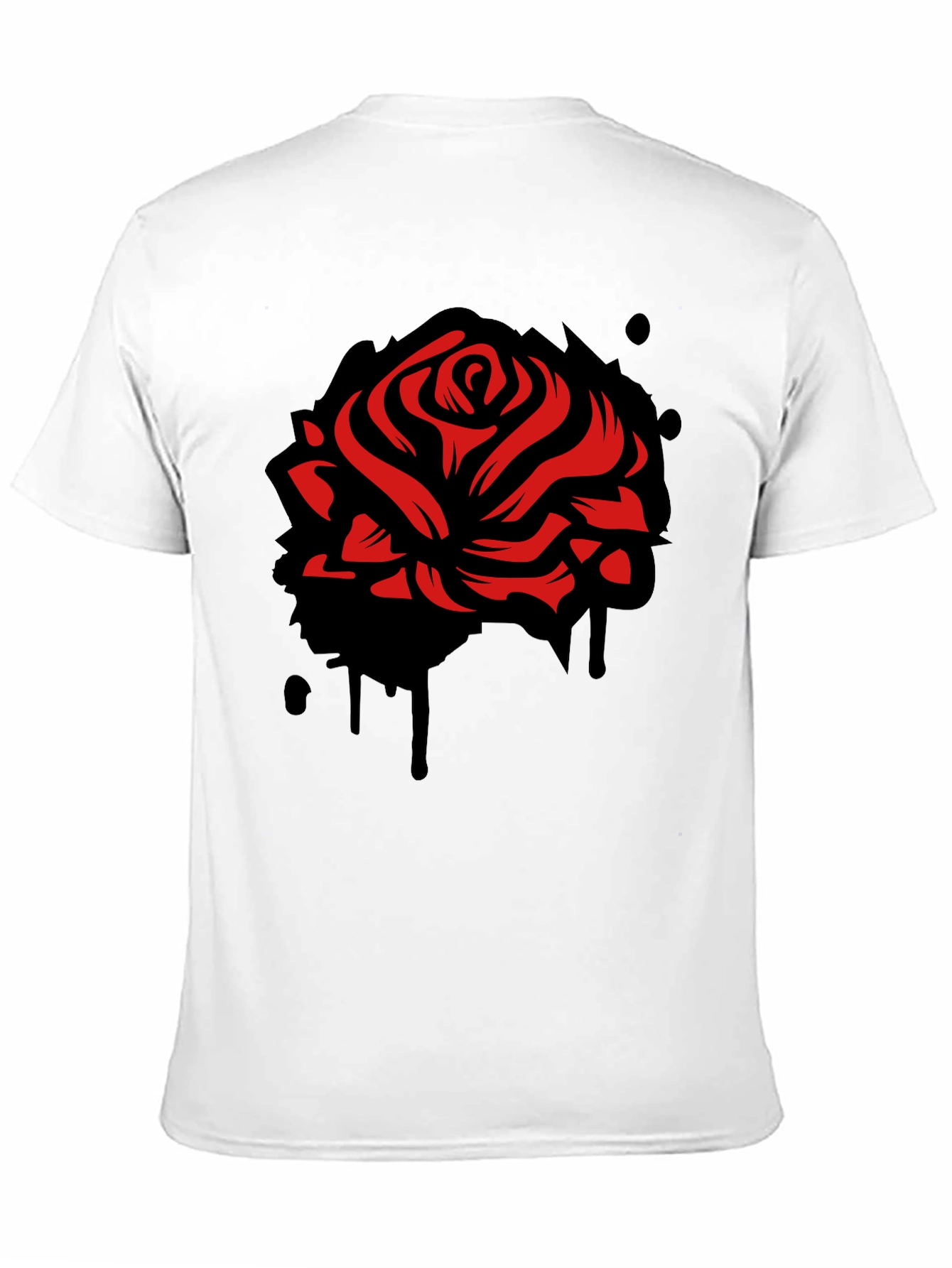 Black Red Rose Graphic Black T-Shirt view 11