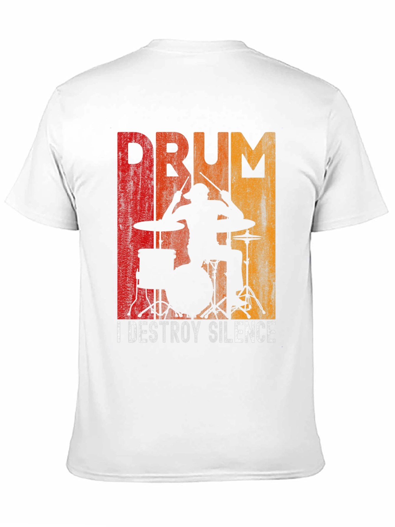 Black Drummer Destroy Silence Graphic T-Shirt view 11