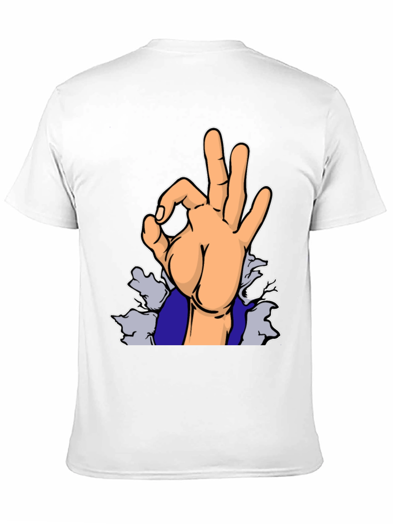 Black "OK" Hand Gesture Graphic T-Shirt view 11