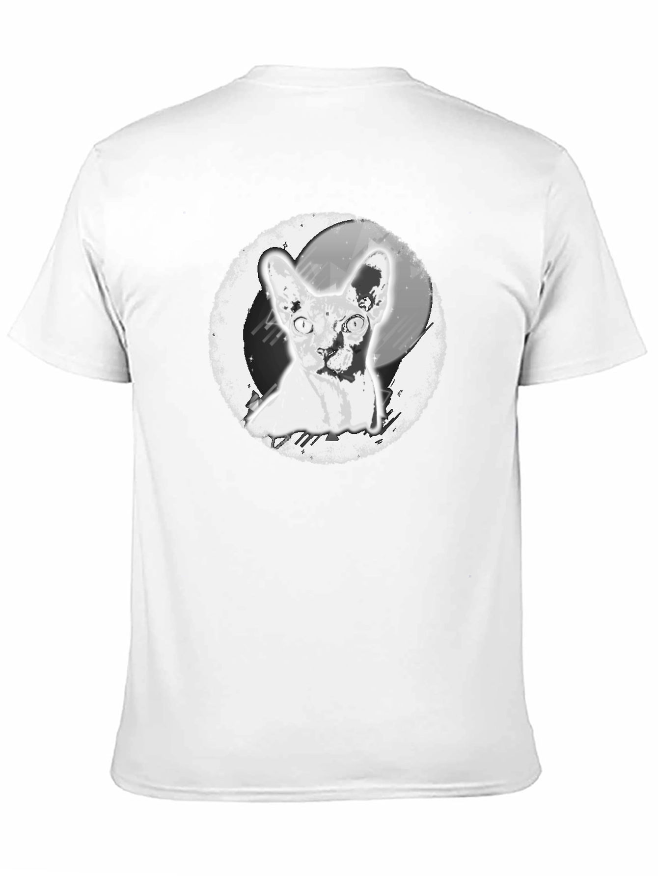 Black Sphynx Cat Graphic Print Black T-Shirt view 11