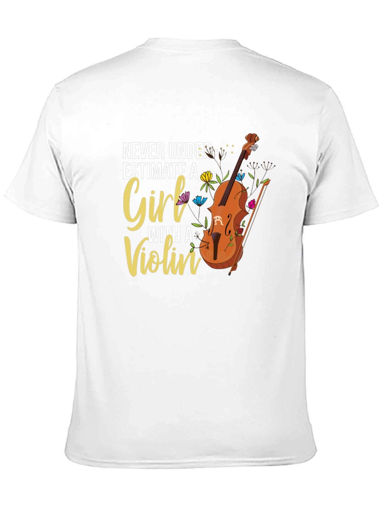 Black Never Underestimate A Girl With a Violin Graphic T-Shirt view 11