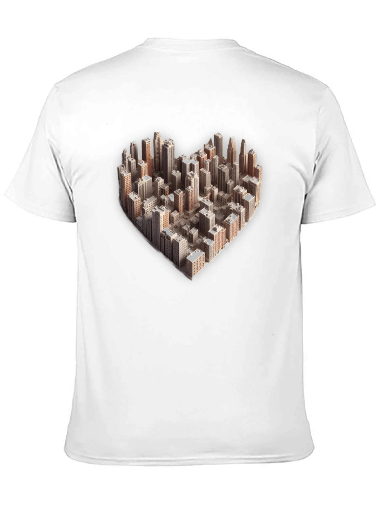Black Heart Shaped Cityscape Graphic Tee - Urban Love T-Shirt view 11
