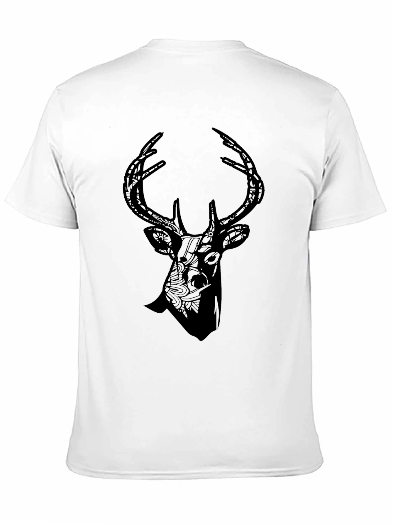 Black Deer Graphic Print Tee - Stylish Black T-Shirt view 11