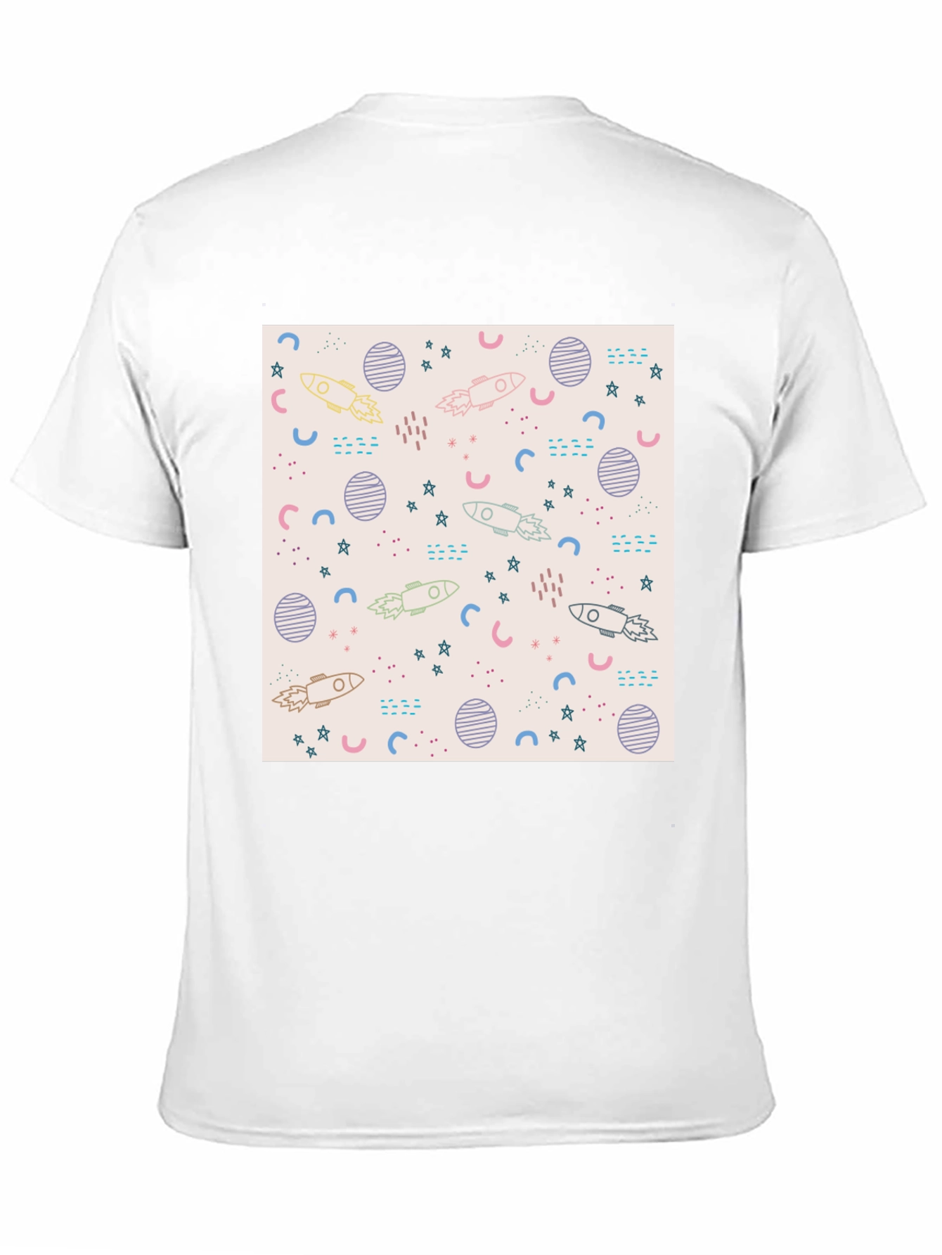 Galaxy Rocket Print Black T-Shirt - 11