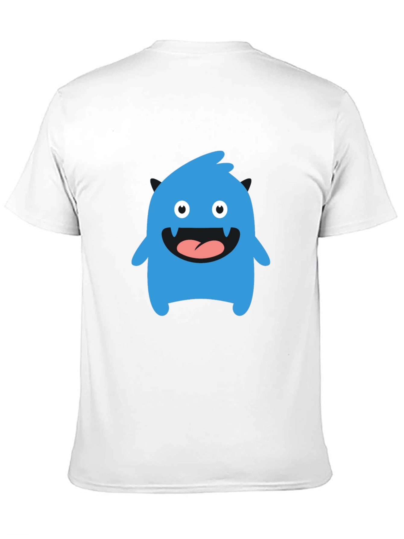 Black Fun Blue Monster Graphic Tee - Black Cotton T-Shirt view 11