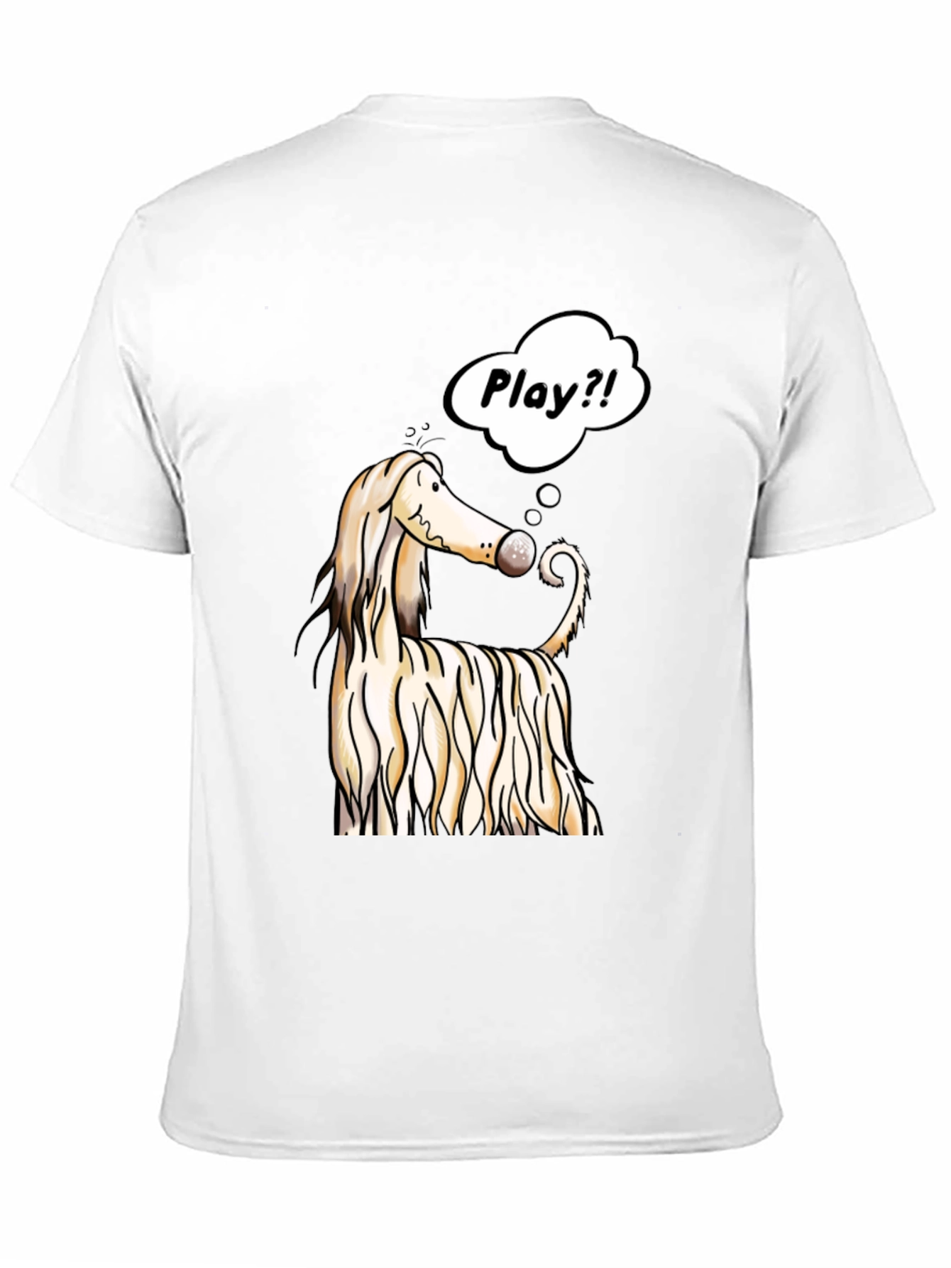 Black Dog Cartoon Play T-Shirt - Black Cotton Tee view 11