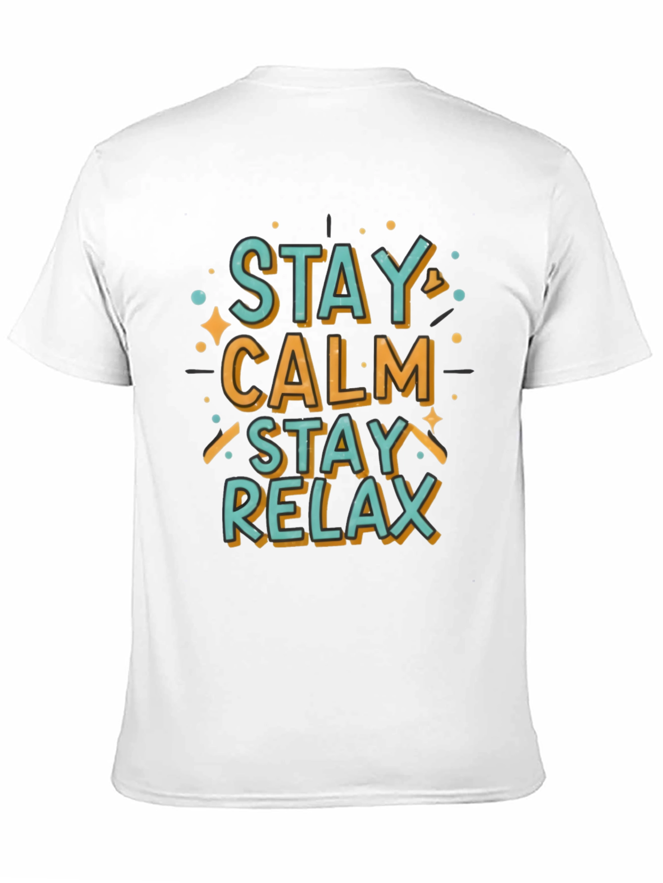 Black Stay Calm Relax Graphic Tee - Casual Comfort view 11