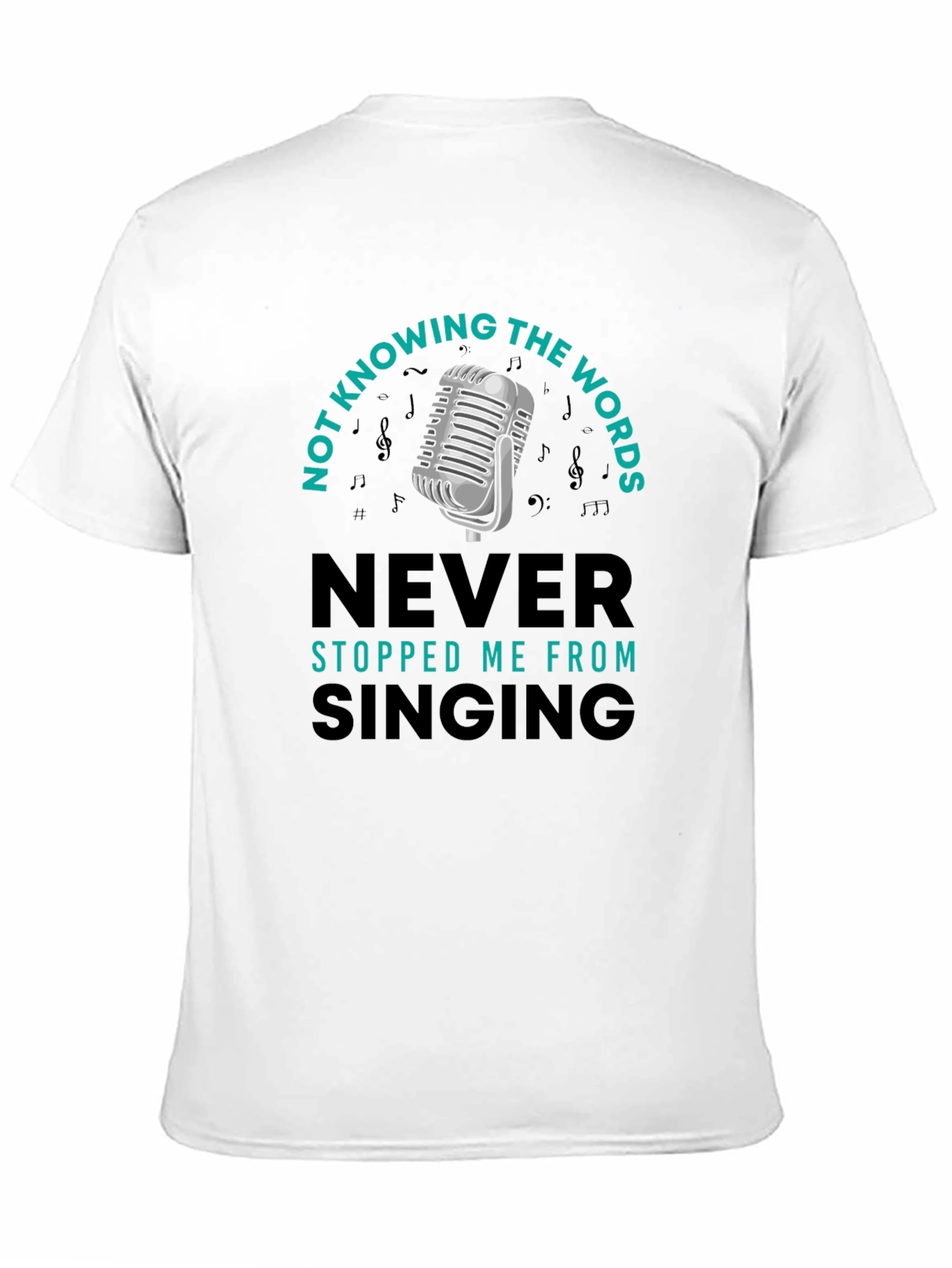 Black Funny Singing T-Shirt - Not Knowing the Words view 11