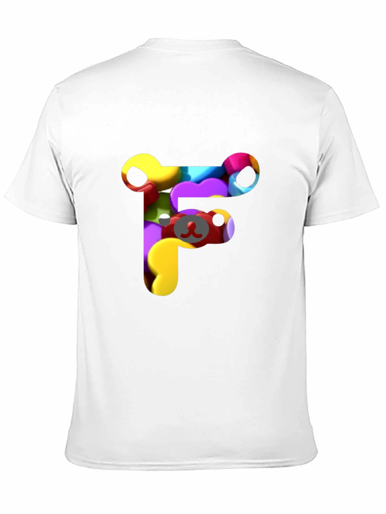 Black Colorful F Letter Bear T-Shirt view 11