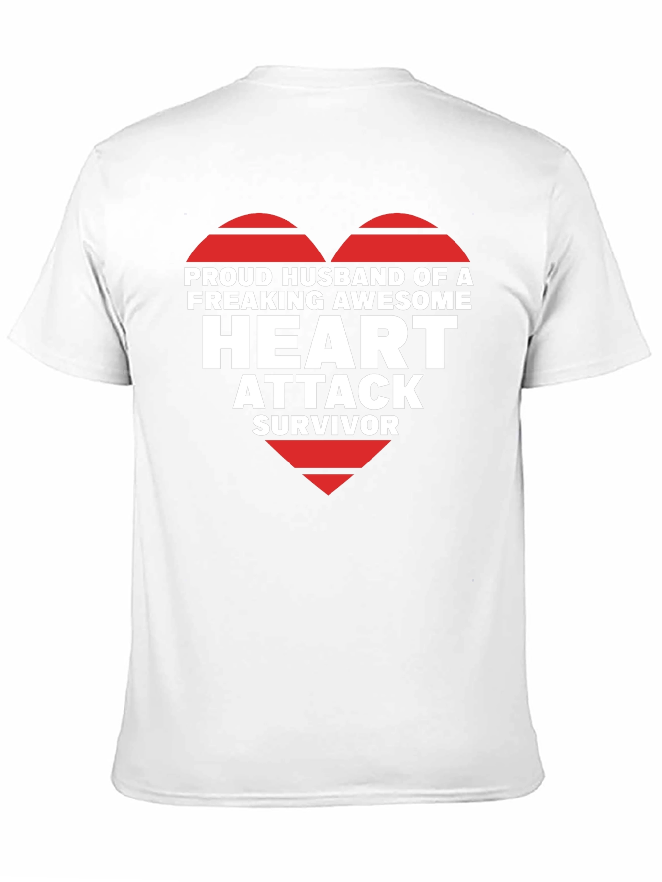 Black Proud Husband Heart Attack Survivor Graphic Tee view 11