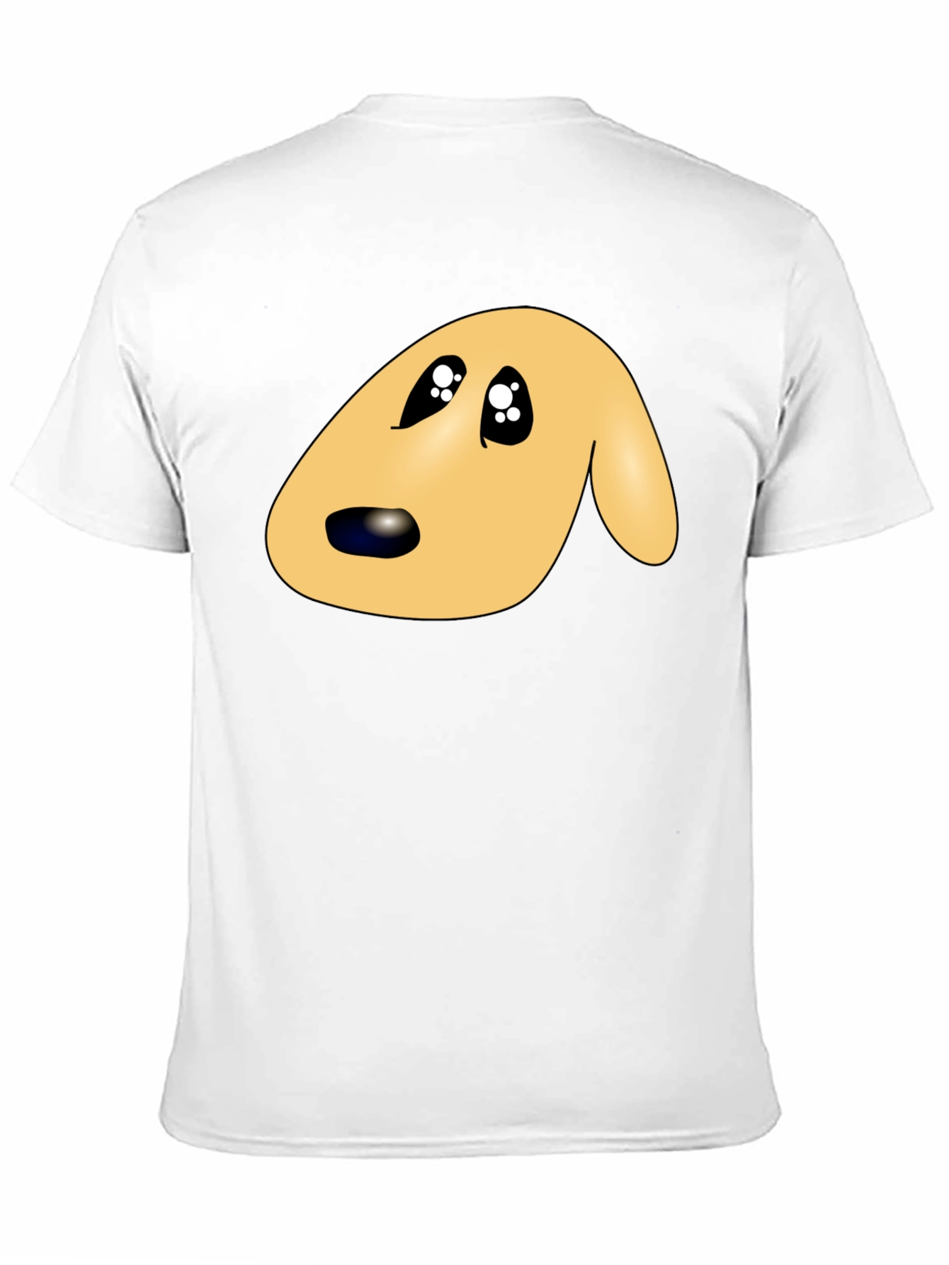 Black Cute Cartoon Dog Face Black T-Shirt view 11