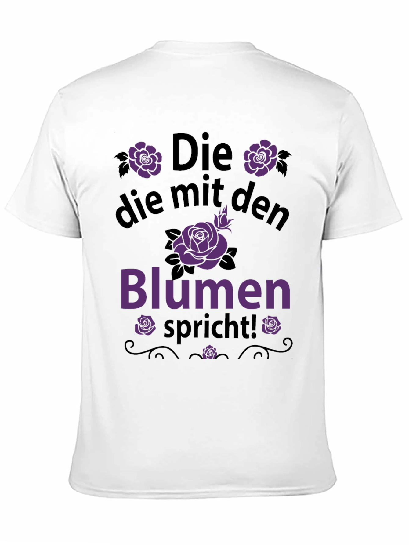 Black Die mit den Blumen Spricht T-Shirt view 11