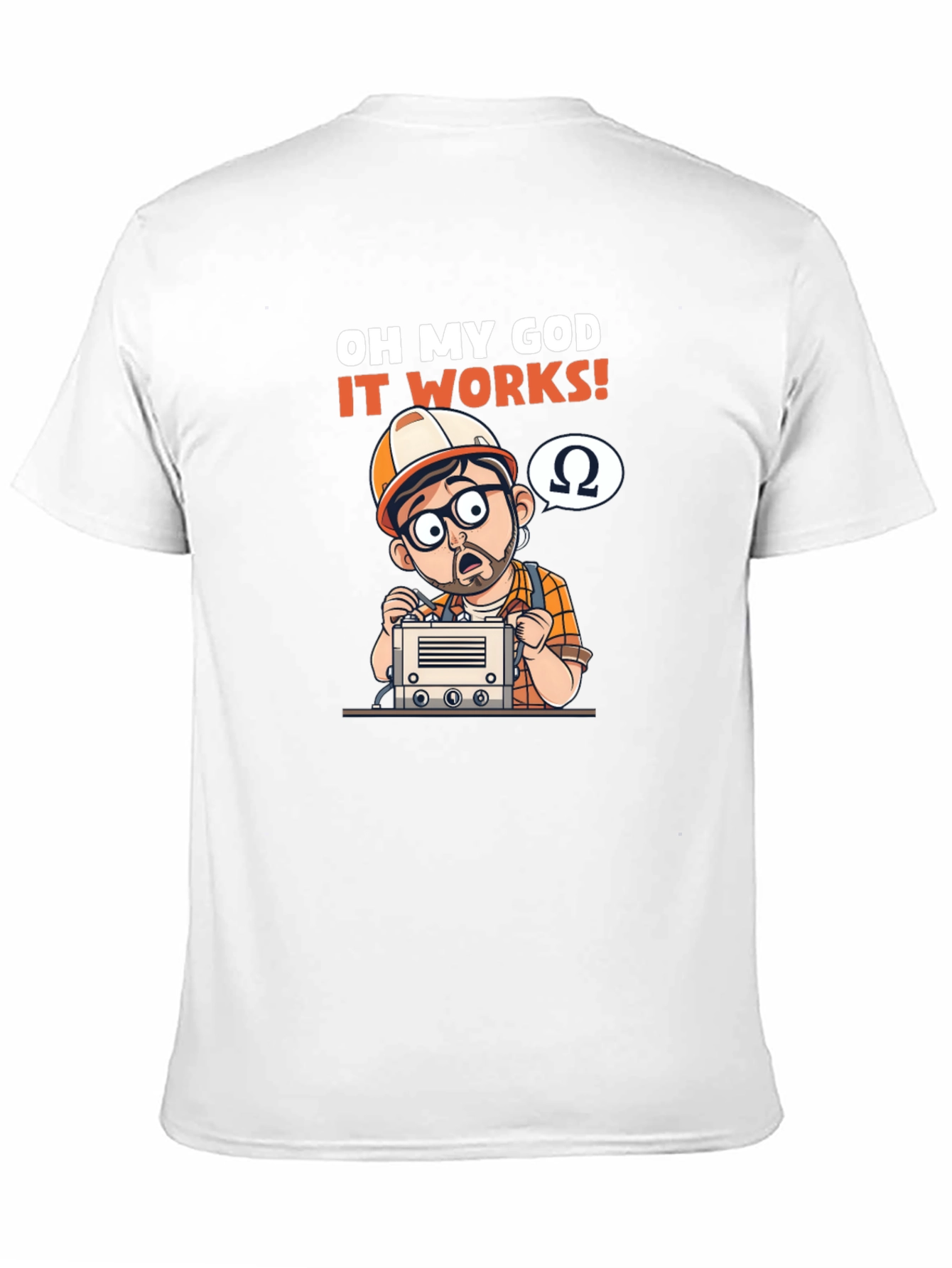 Black Oh My God It Works! Electrician T-Shirt view 11