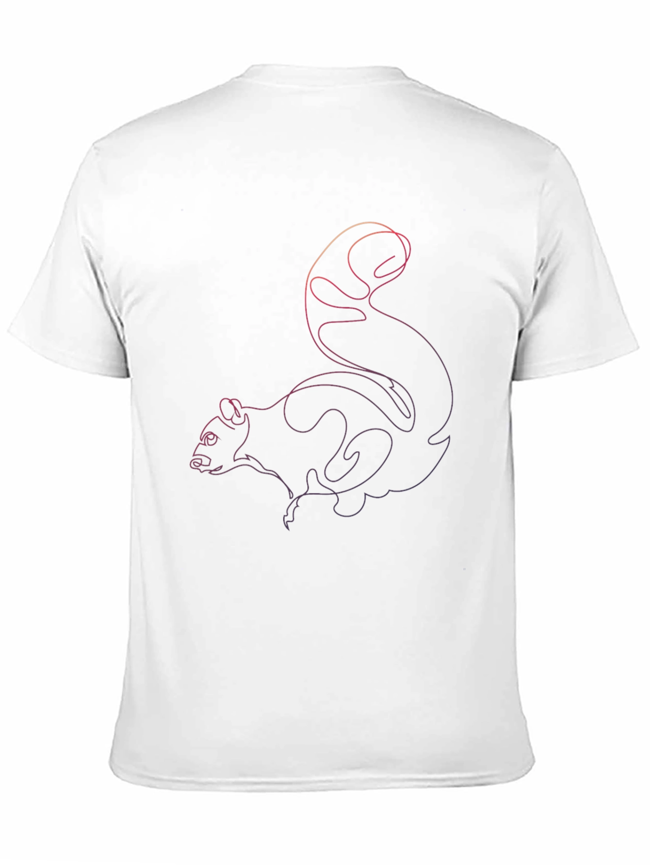 Black Squirrel Line Art Graphic Tee - Black Unisex T-Shirt view 11