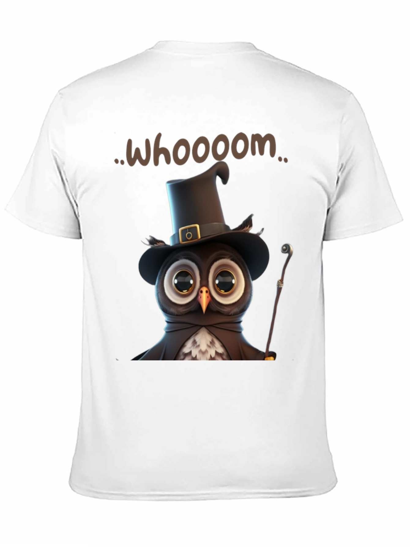 Black Whimsical Owl Graphic T-Shirt view 11
