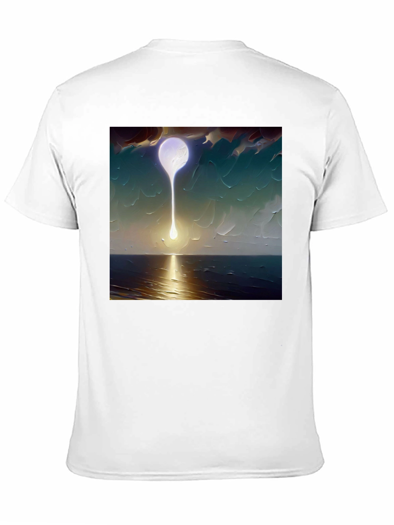 Black Abstract Moon T-Shirt - Artistic Graphic Tee view 11