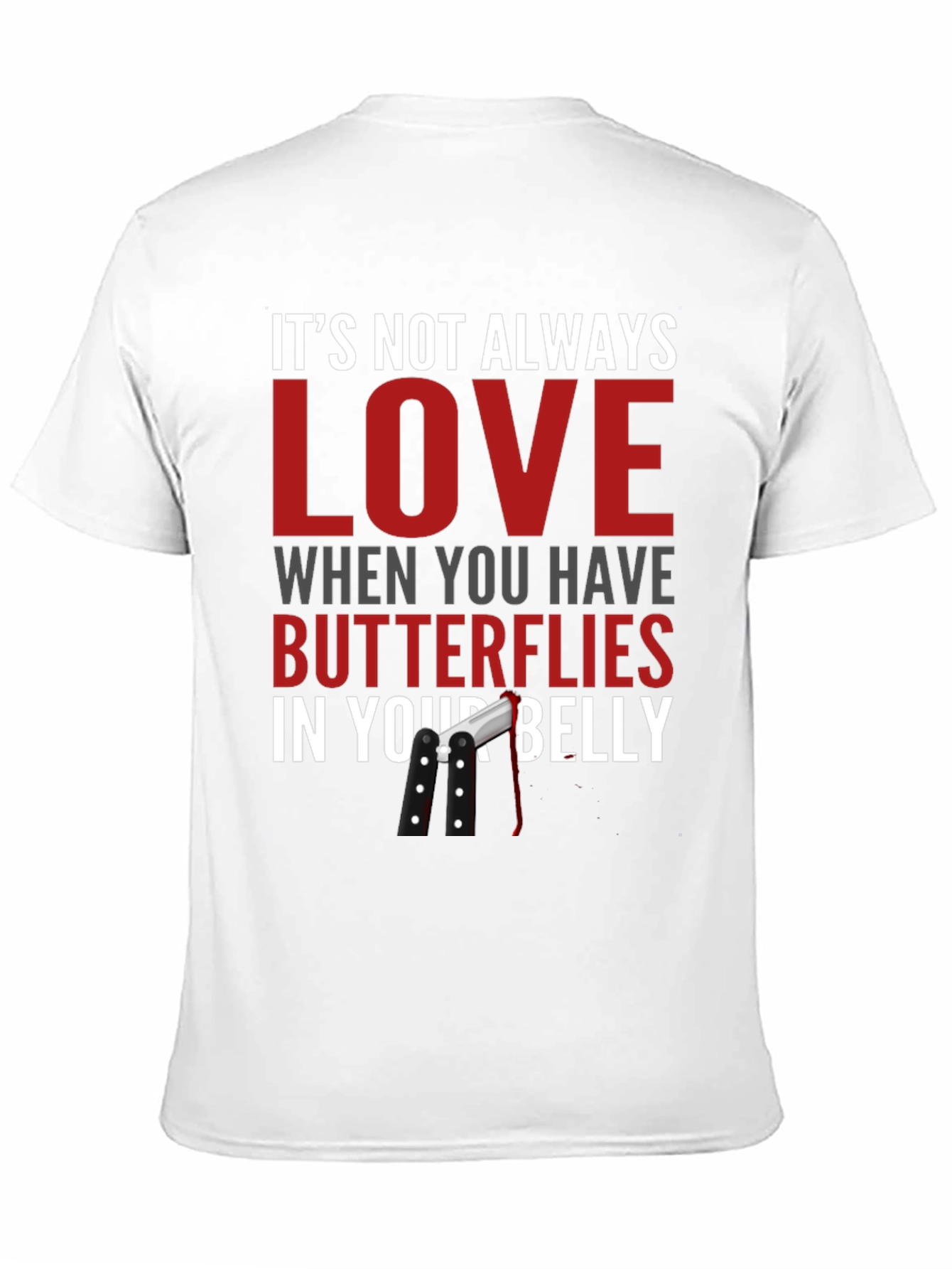 Black Funny T-Shirt - Butterflies in Your Belly Design view 11