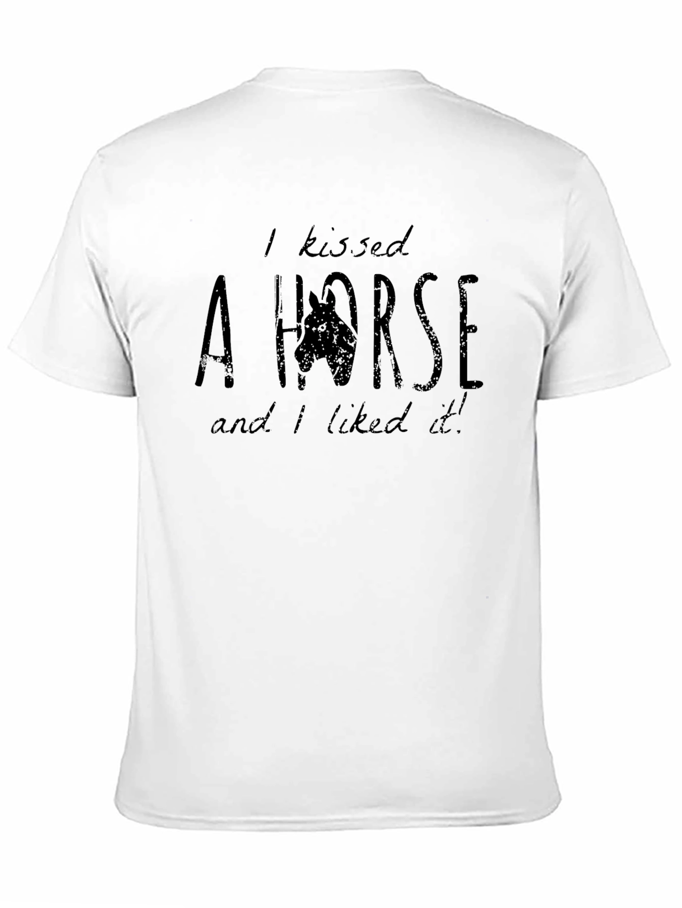 Black I Kissed A Horse T-Shirt - Unisex Crew Neck Tee view 11