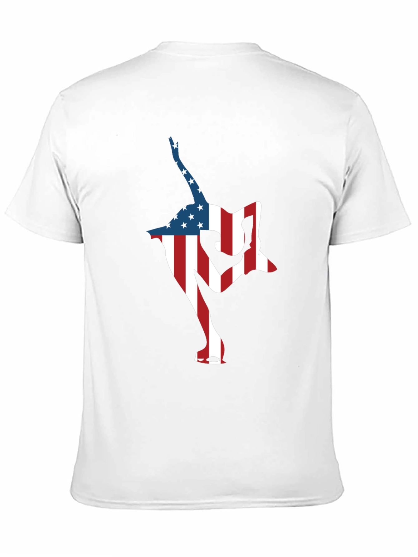 Black USA Flag Gymnast Black T-Shirt view 11