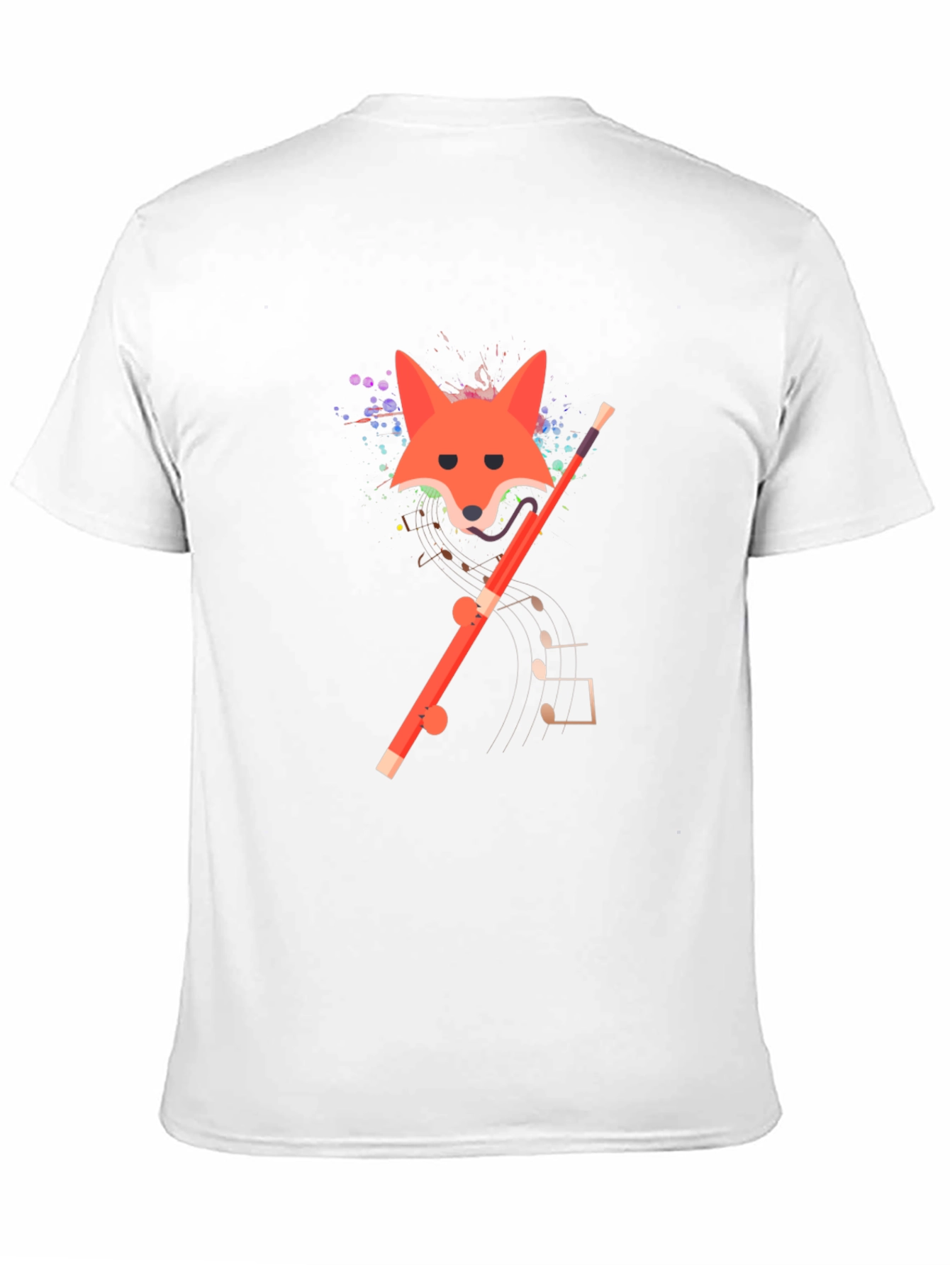 Black Fox and Flute Graphic Tee - Unique Design view 11