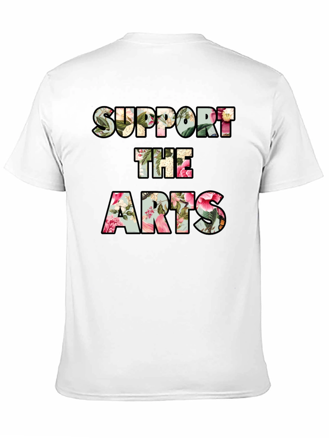 Black Support The Arts Floral Graphic Tee - Unisex view 11