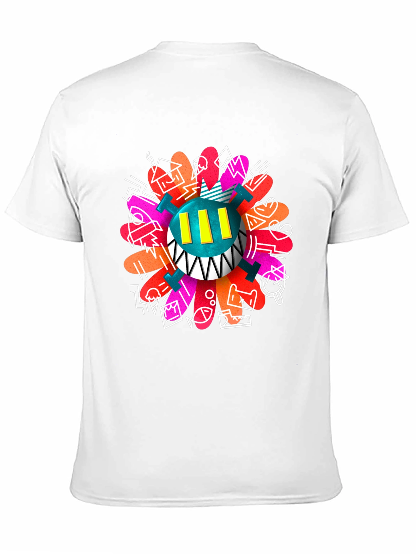 Black Funky Graphic Print Crew Neck T-Shirt view 11