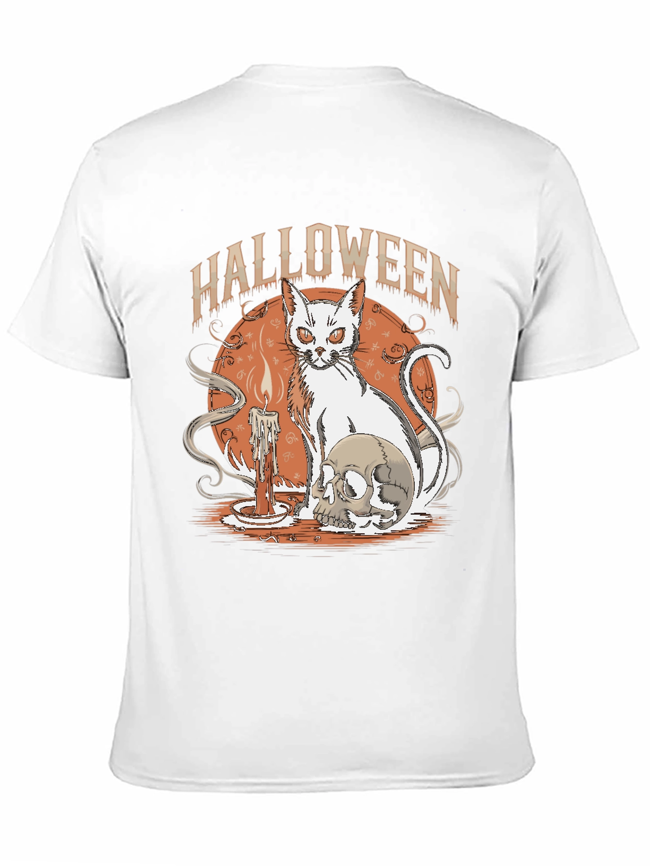 Black Halloween Cat & Skull Graphic Tee view 11
