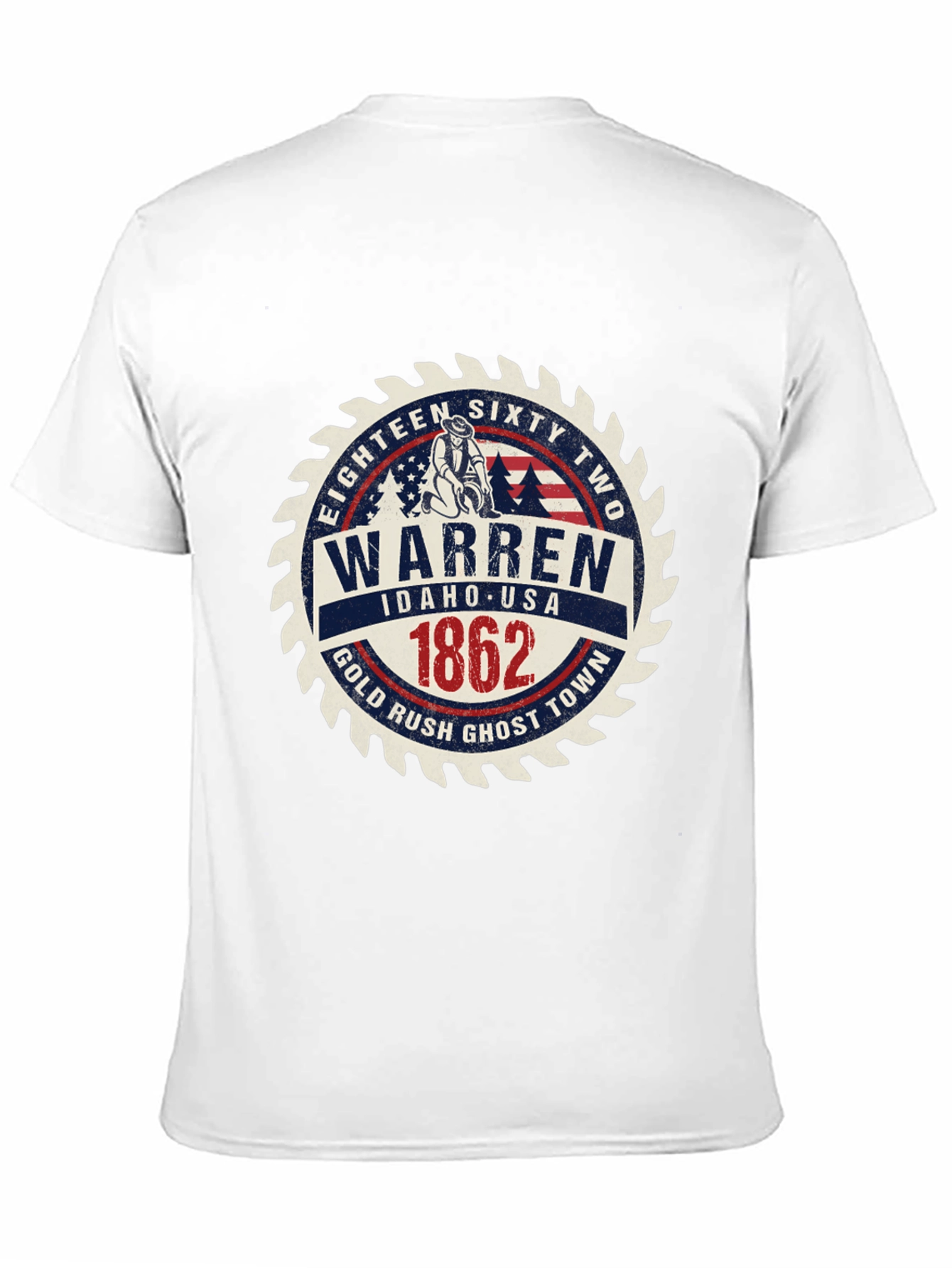 Black Warren Idaho 1862 Gold Rush Black T-Shirt view 11