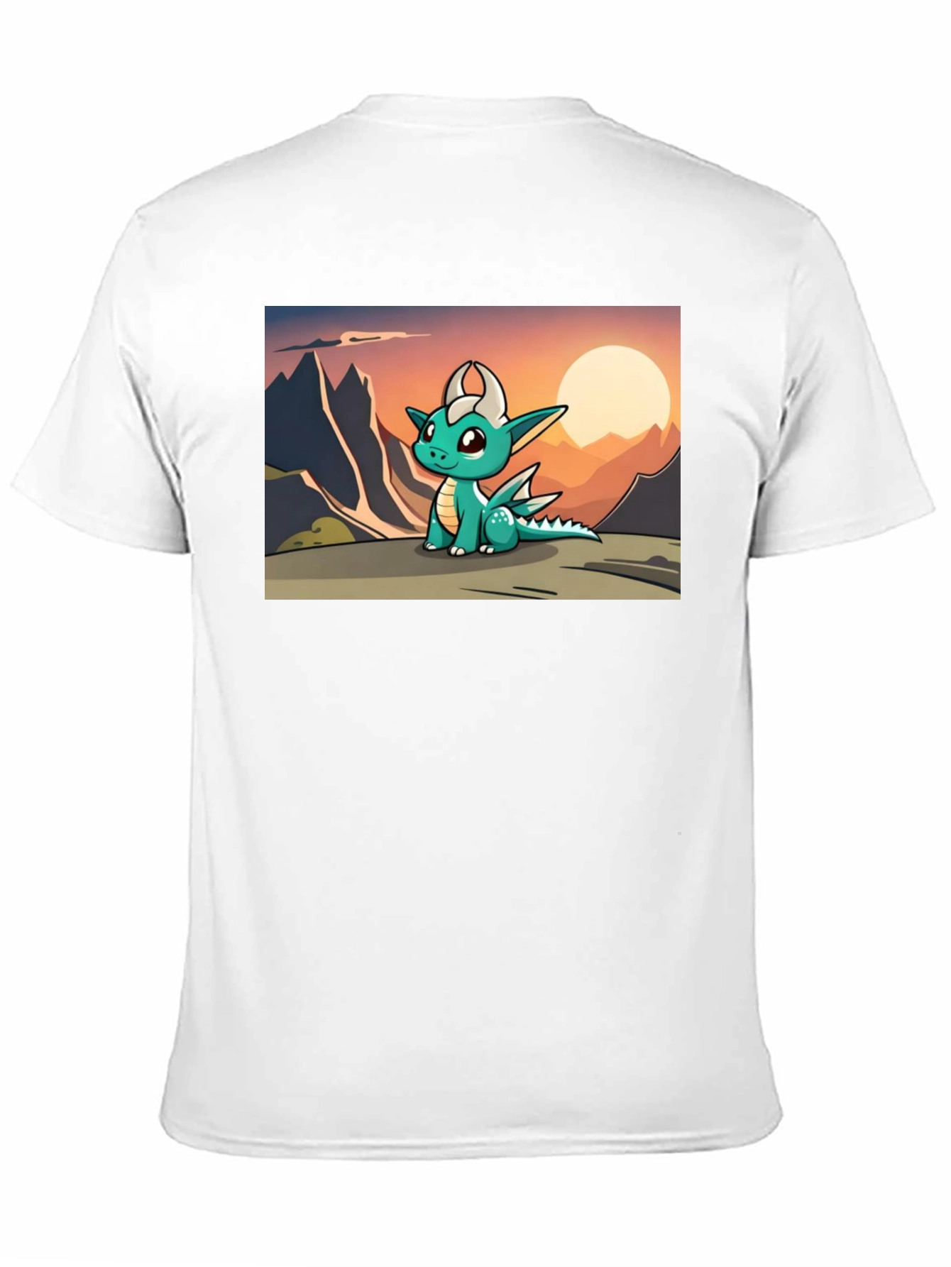 Black Cute Dragon Sunset Tee view 11