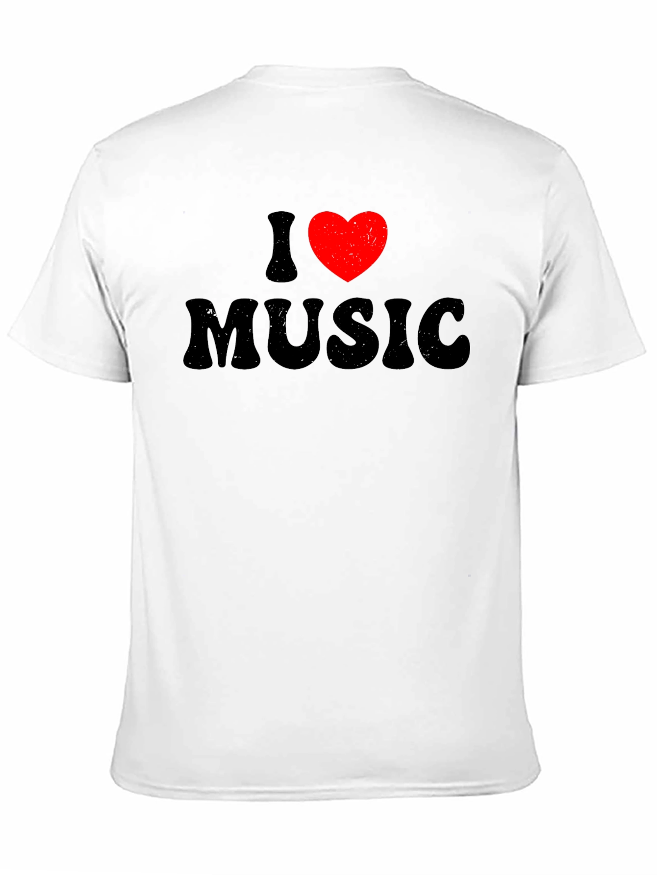 Black I Love Music Graphic Tee - Black Cotton Blend T-Shirt view 11