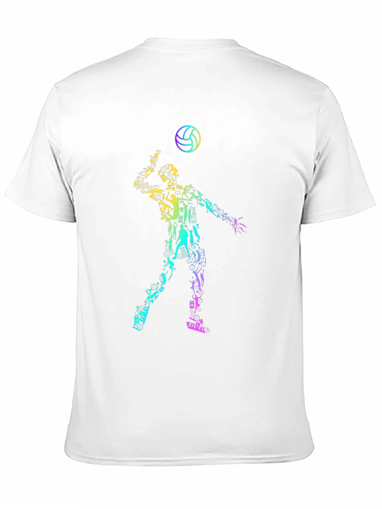 Black Volleyball Player Silhouette Graphic Tee - Sporty Casual view 11