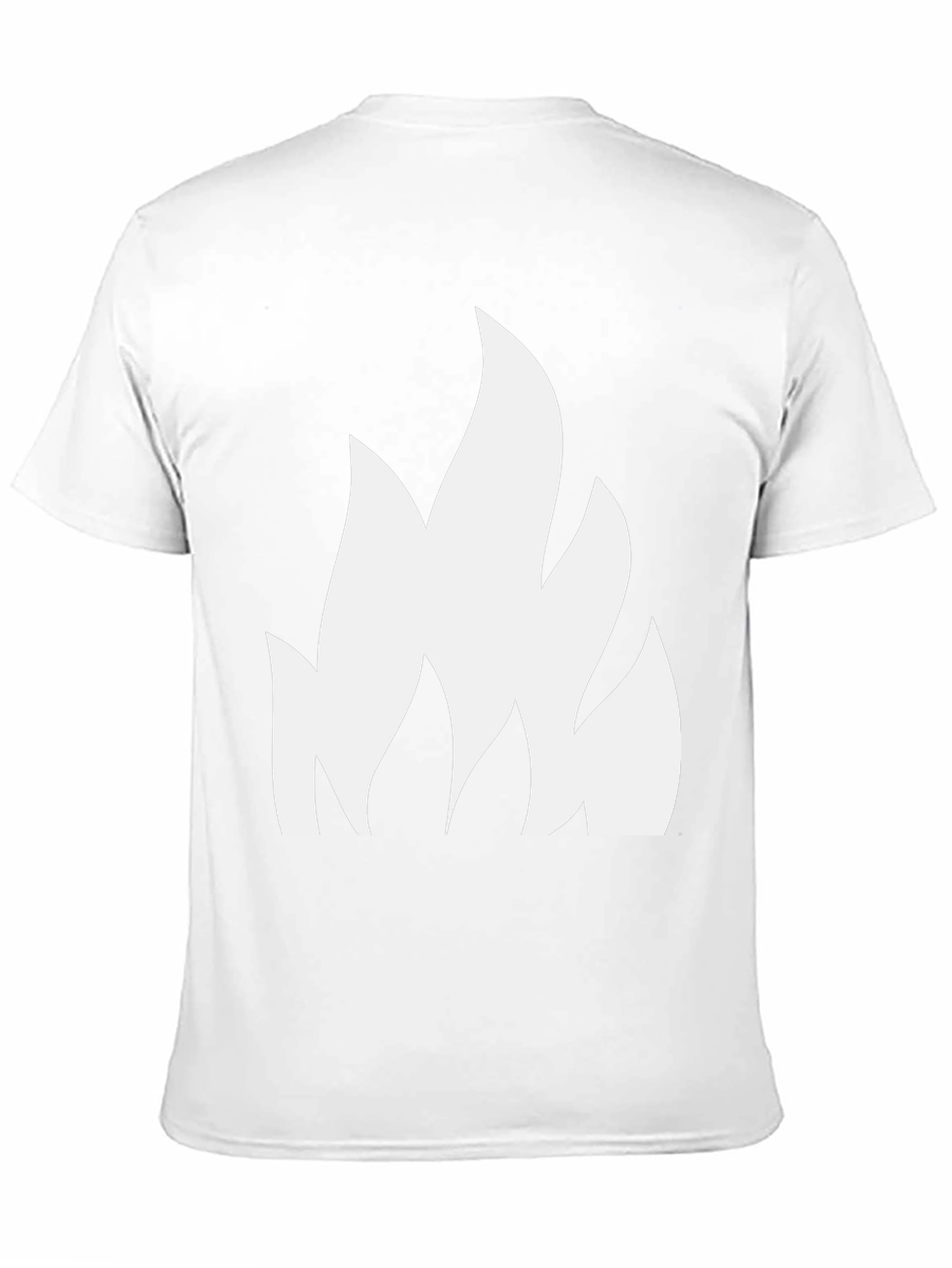 Black Bold Black T-Shirt with White Flame Design view 11