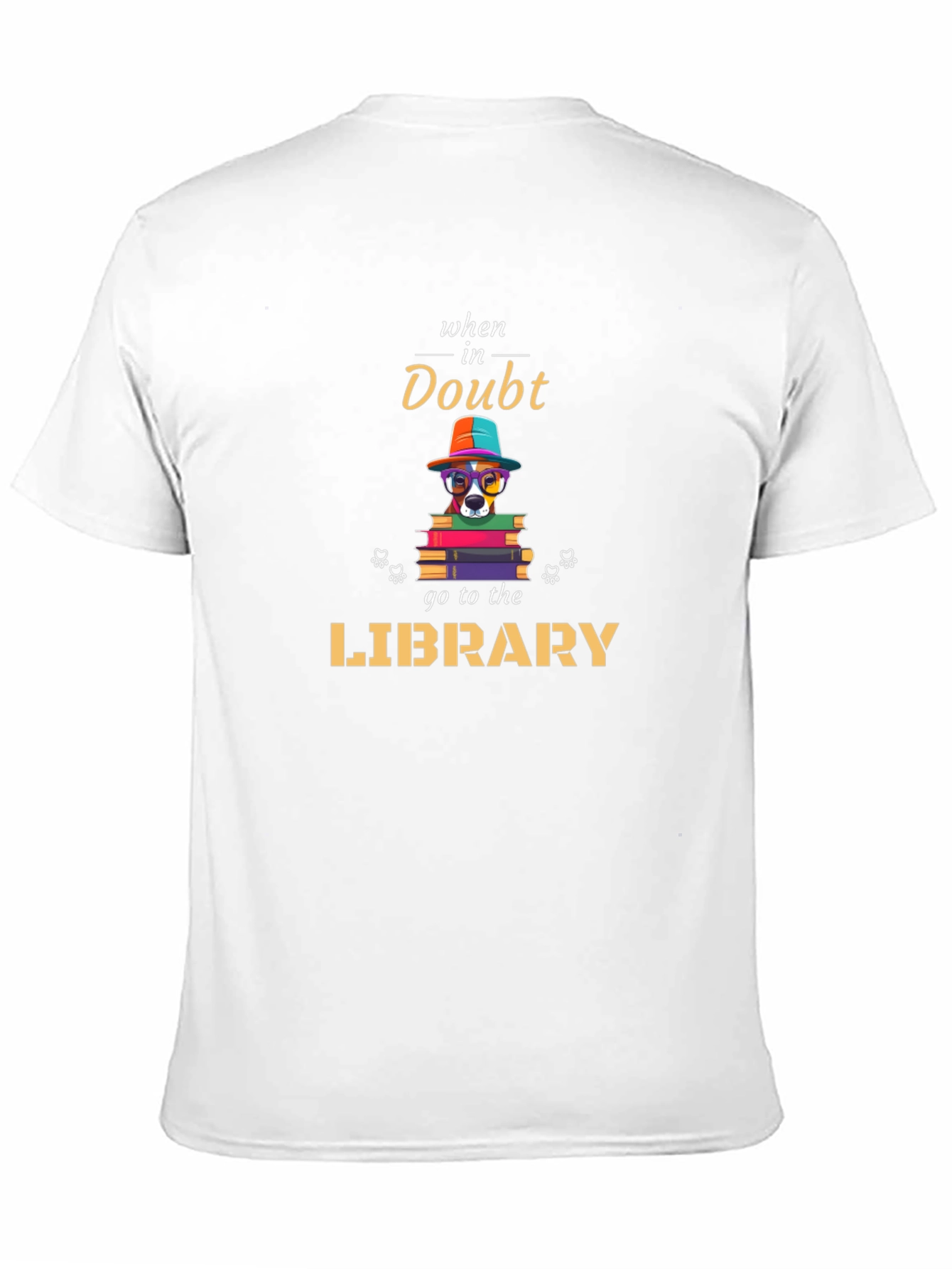 Black When In Doubt Go To The Library T-Shirt view 11