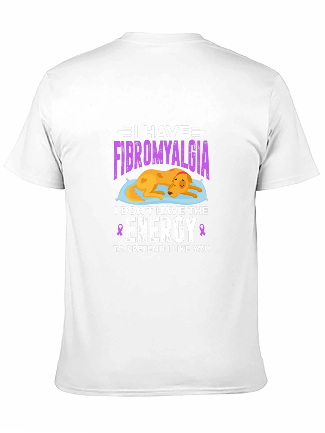 Black Fibromyalgia Awareness T-Shirt: Dog Design view 11