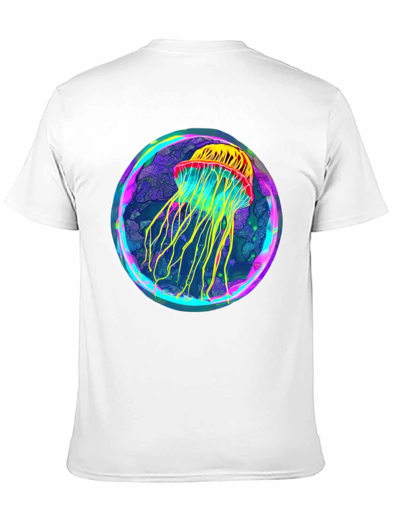 Black Neon Jellyfish Graphic Black Tee view 11