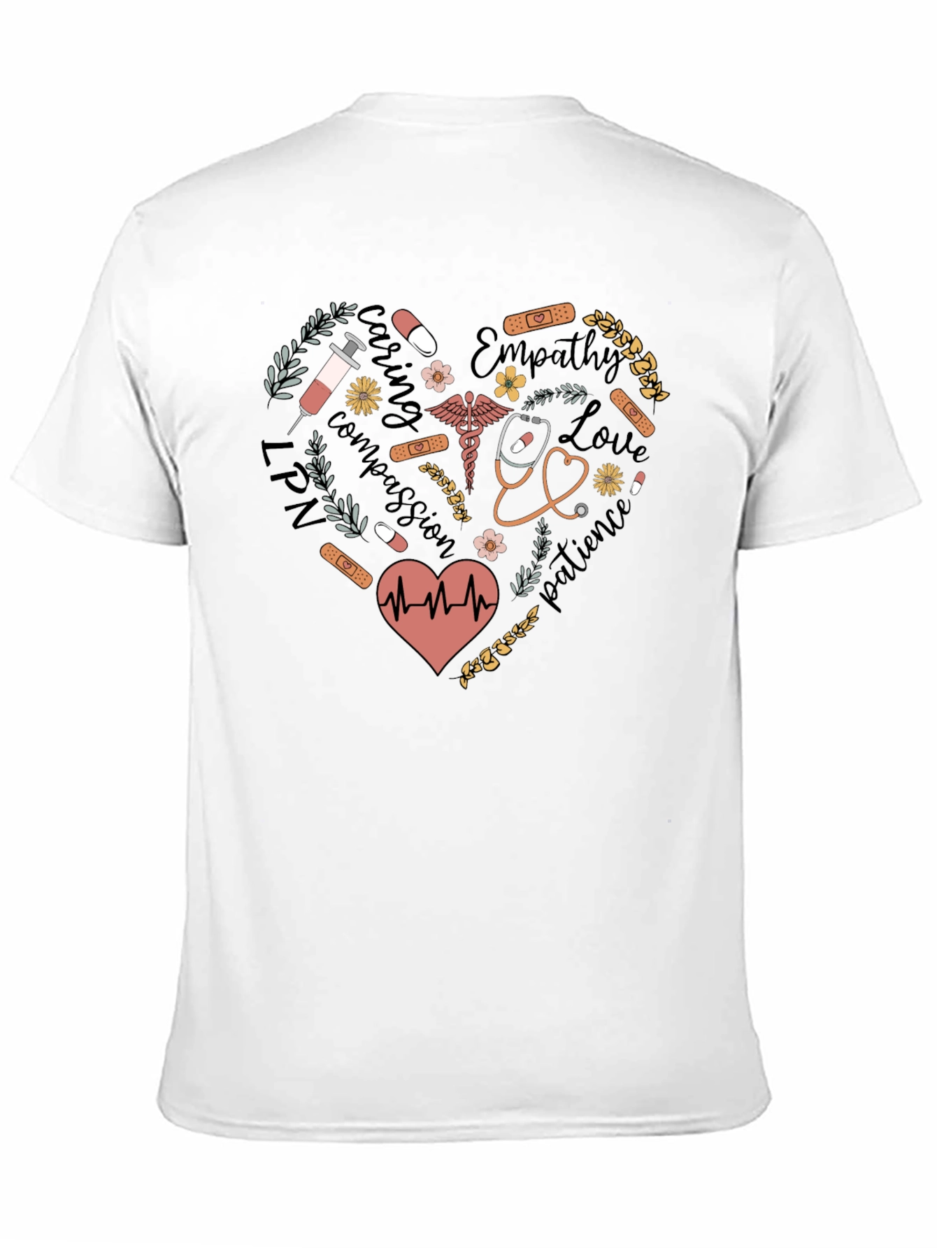 Black Nurse Heart Graphic T-Shirt view 11