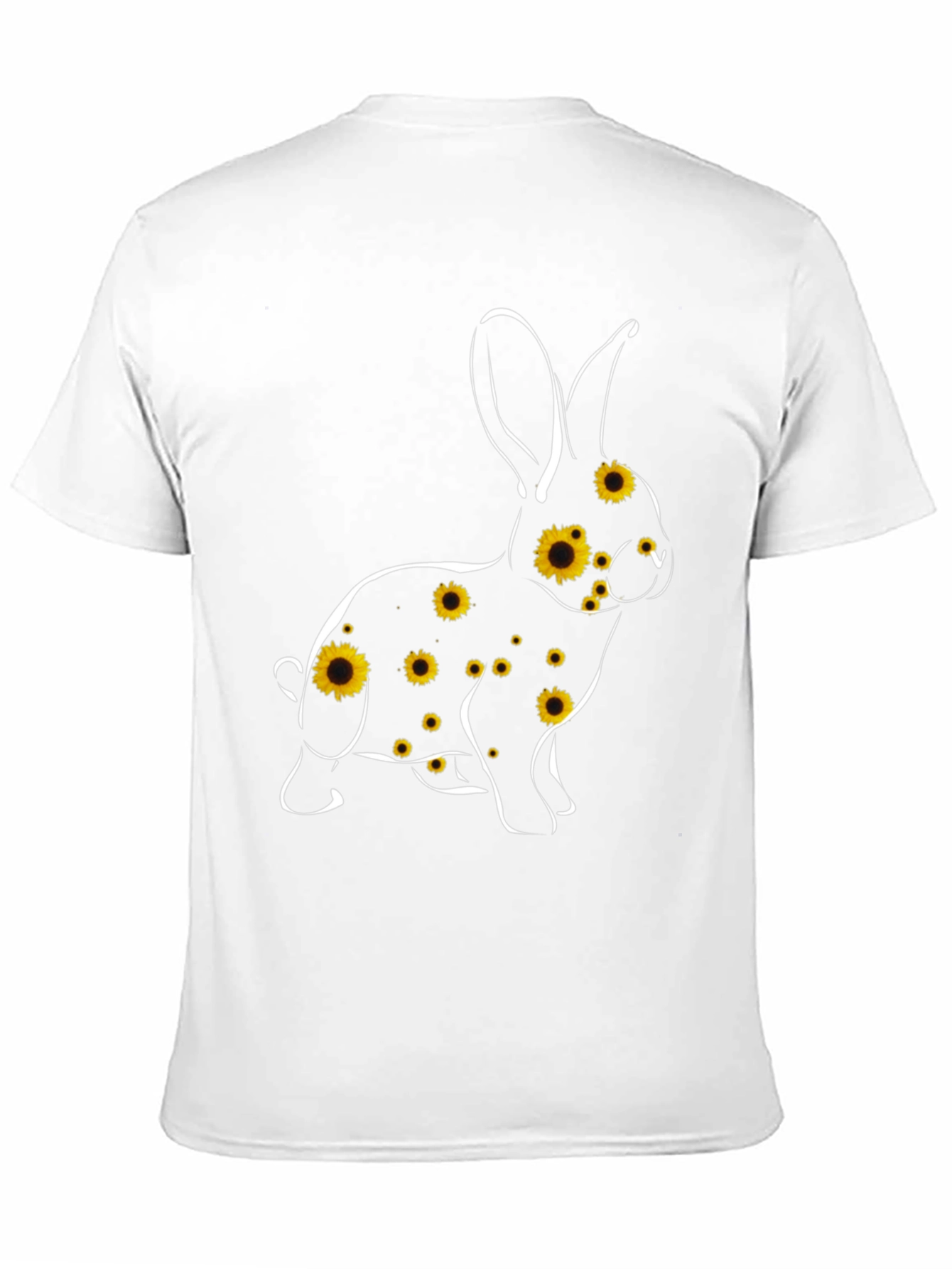 Black Sunflower Bunny Graphic Tee - Black Cotton Blend view 11