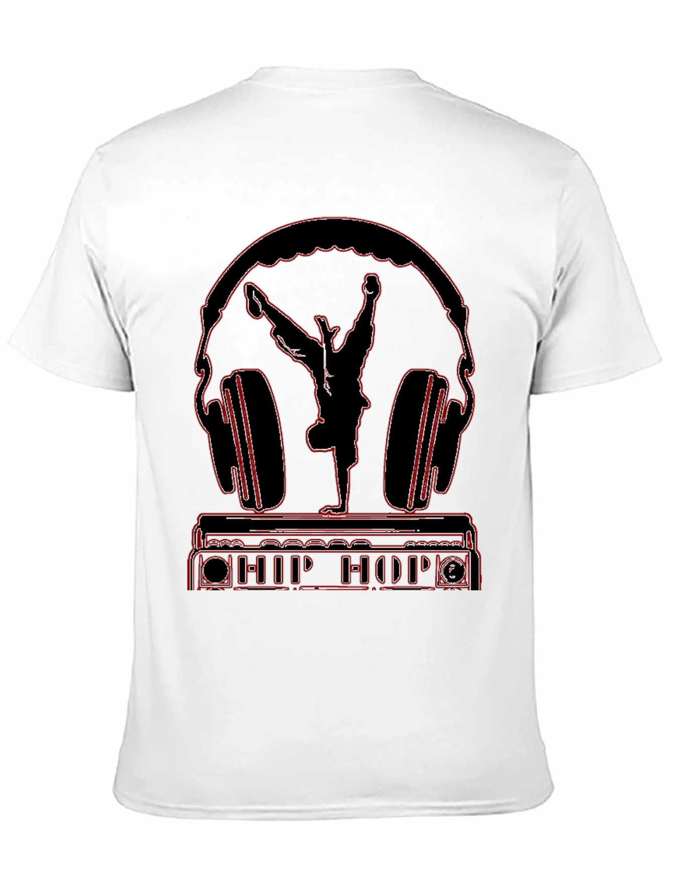 Black Hip Hop Headphones Graphic Tee view 11