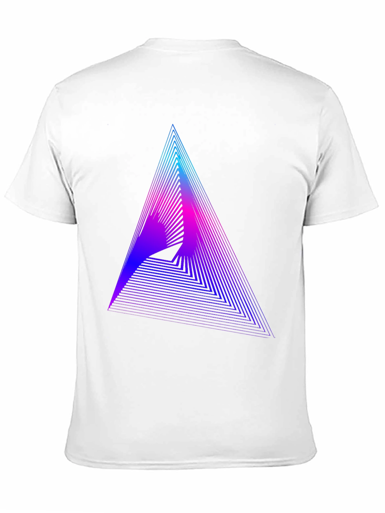 Black Geometric Gradient Triangle Tee - Modern Graphic T-Shirt view 11