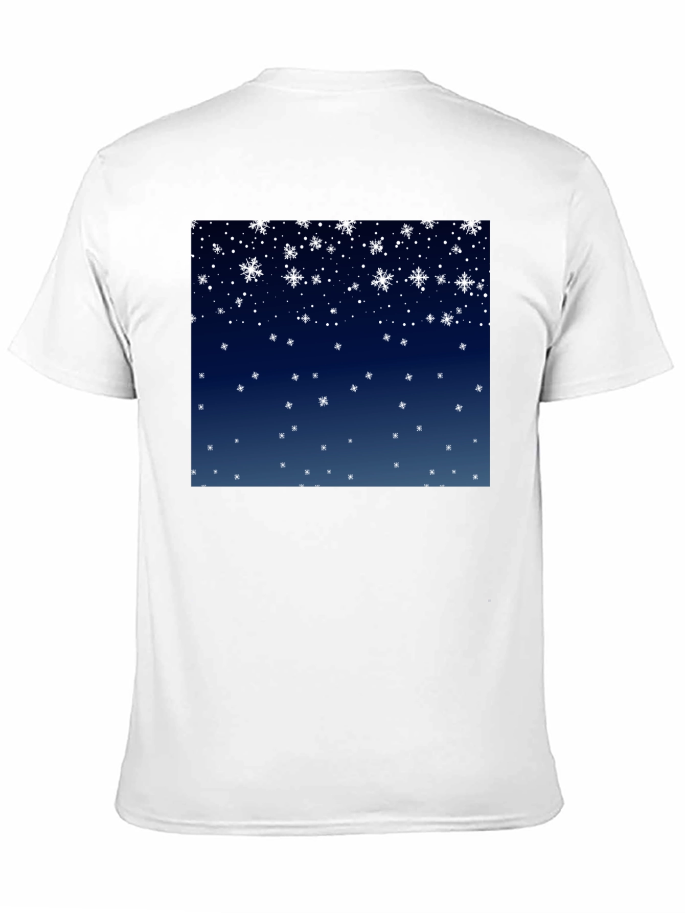 Black Snowflake Pattern T-Shirt - Winter Holiday Apparel view 11