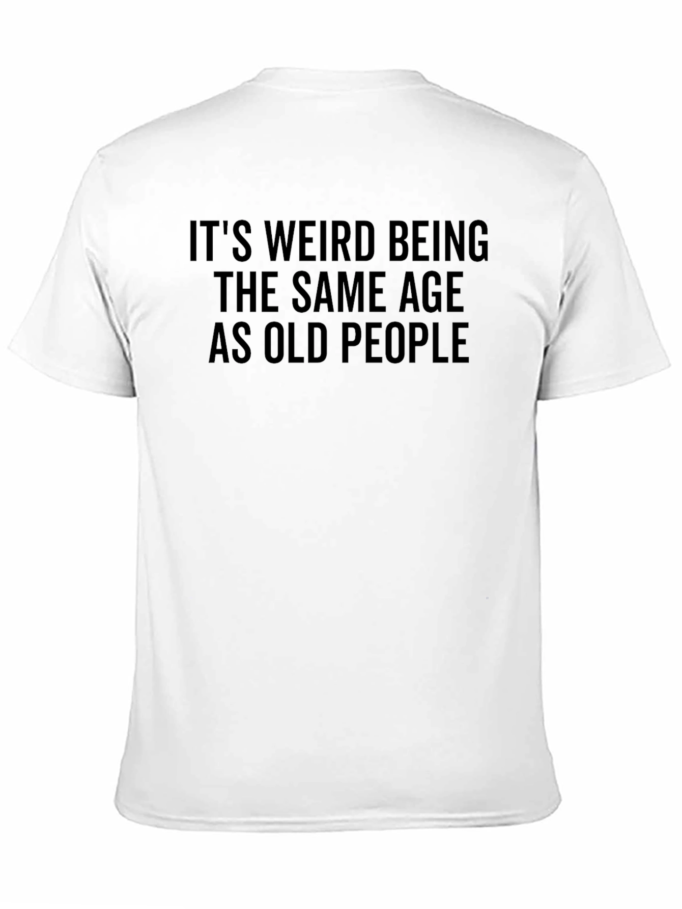 Black Funny "Old People" Graphic Tee - Black Cotton T-Shirt view 11