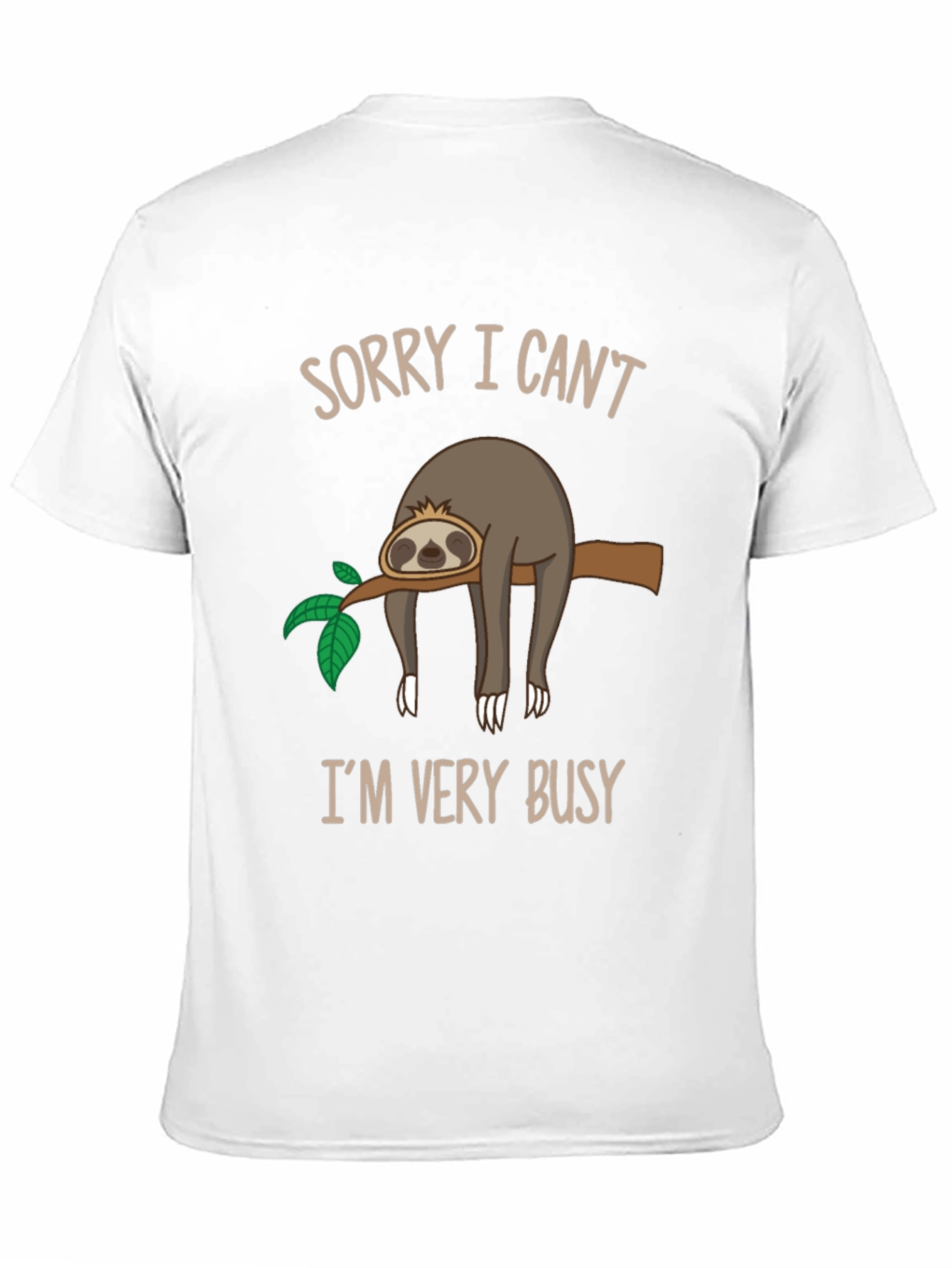 Black Funny Sloth Graphic T-Shirt - Sorry I Can't, I'm Very Busy view 11