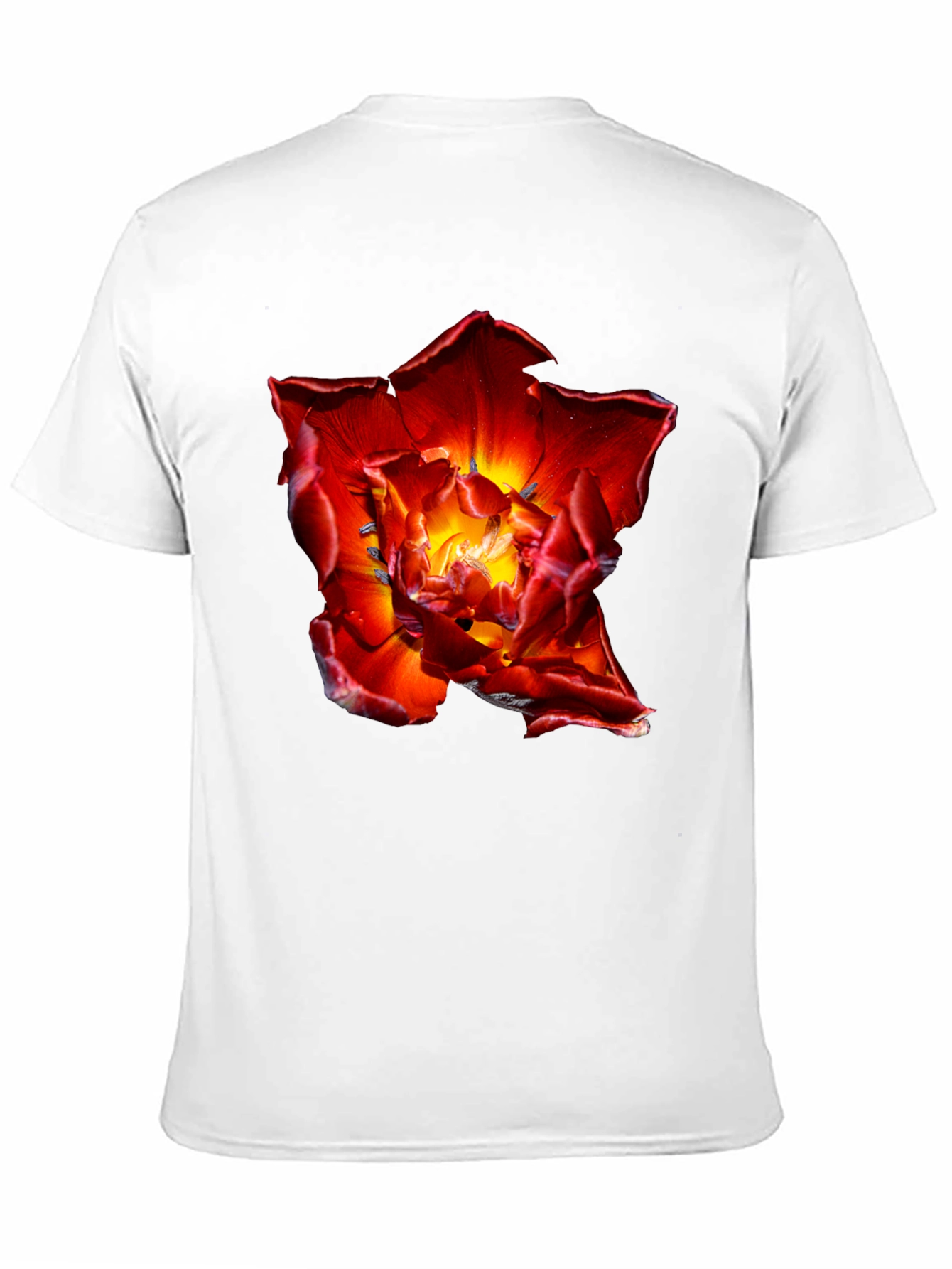 Black Red Flower Graphic Tee - Bold Floral Design view 11