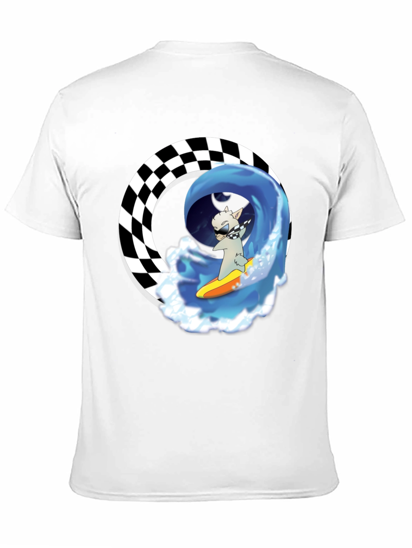 Black Surfing Llama Graphic Tee - Cool Black T-Shirt view 11