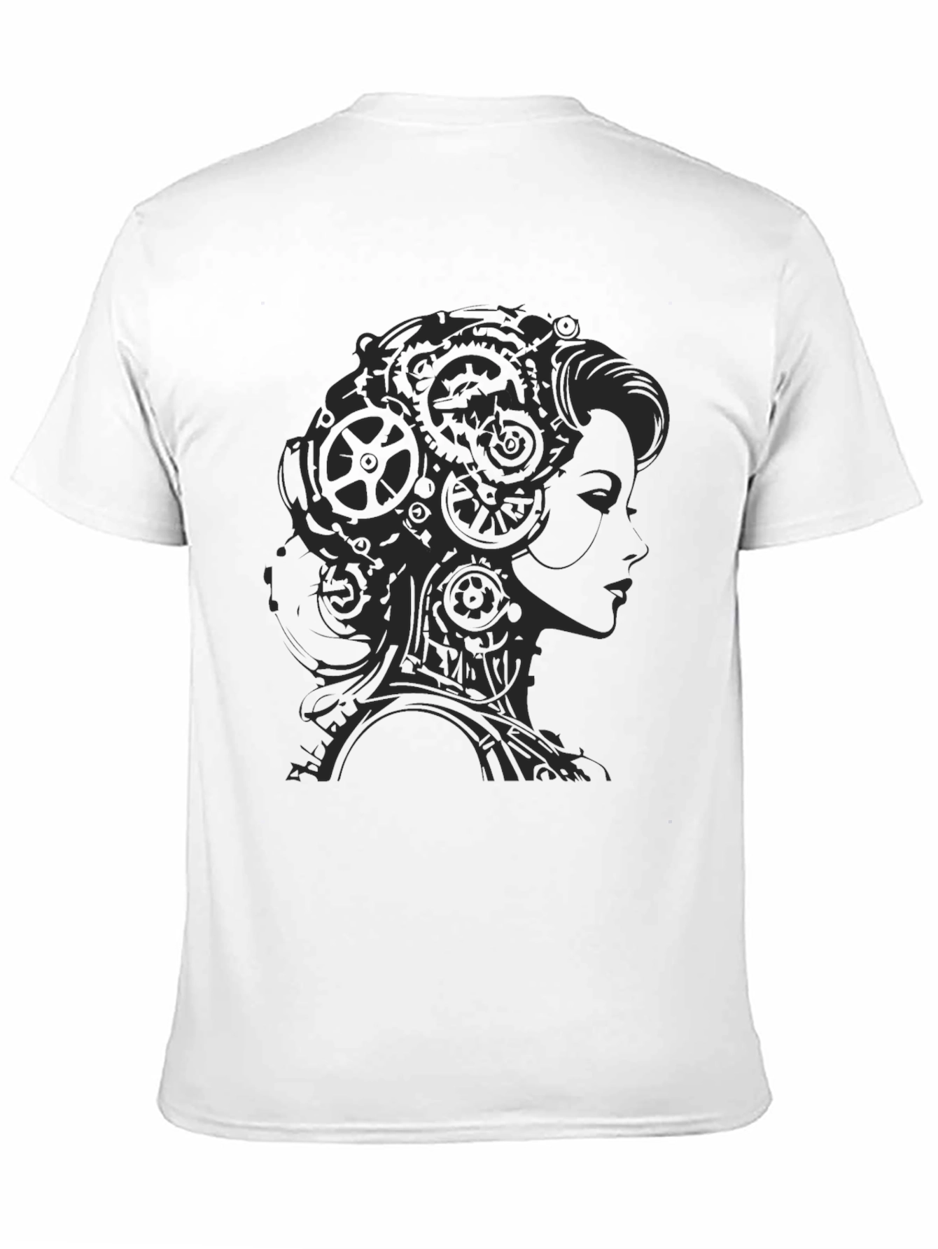 Black Steampunk Lady Graphic T-Shirt - Black view 11
